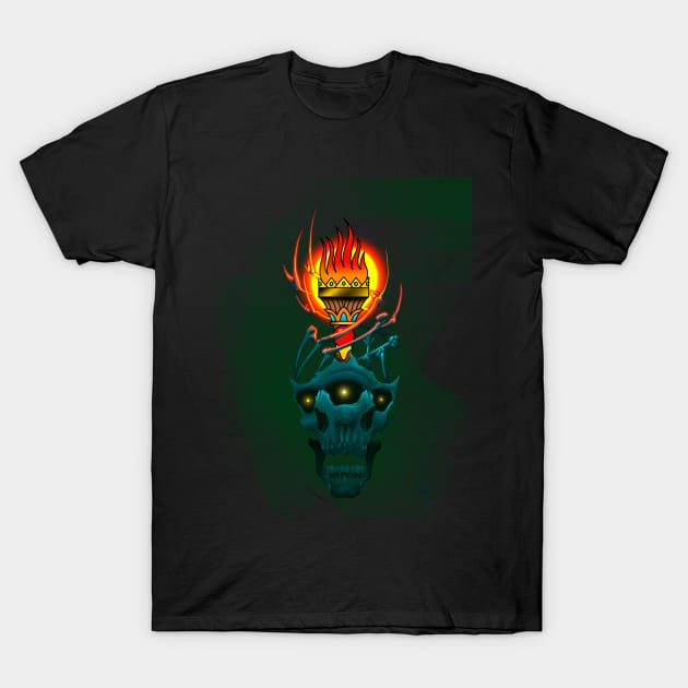Torch with skull T-Shirt by Jakoboc art